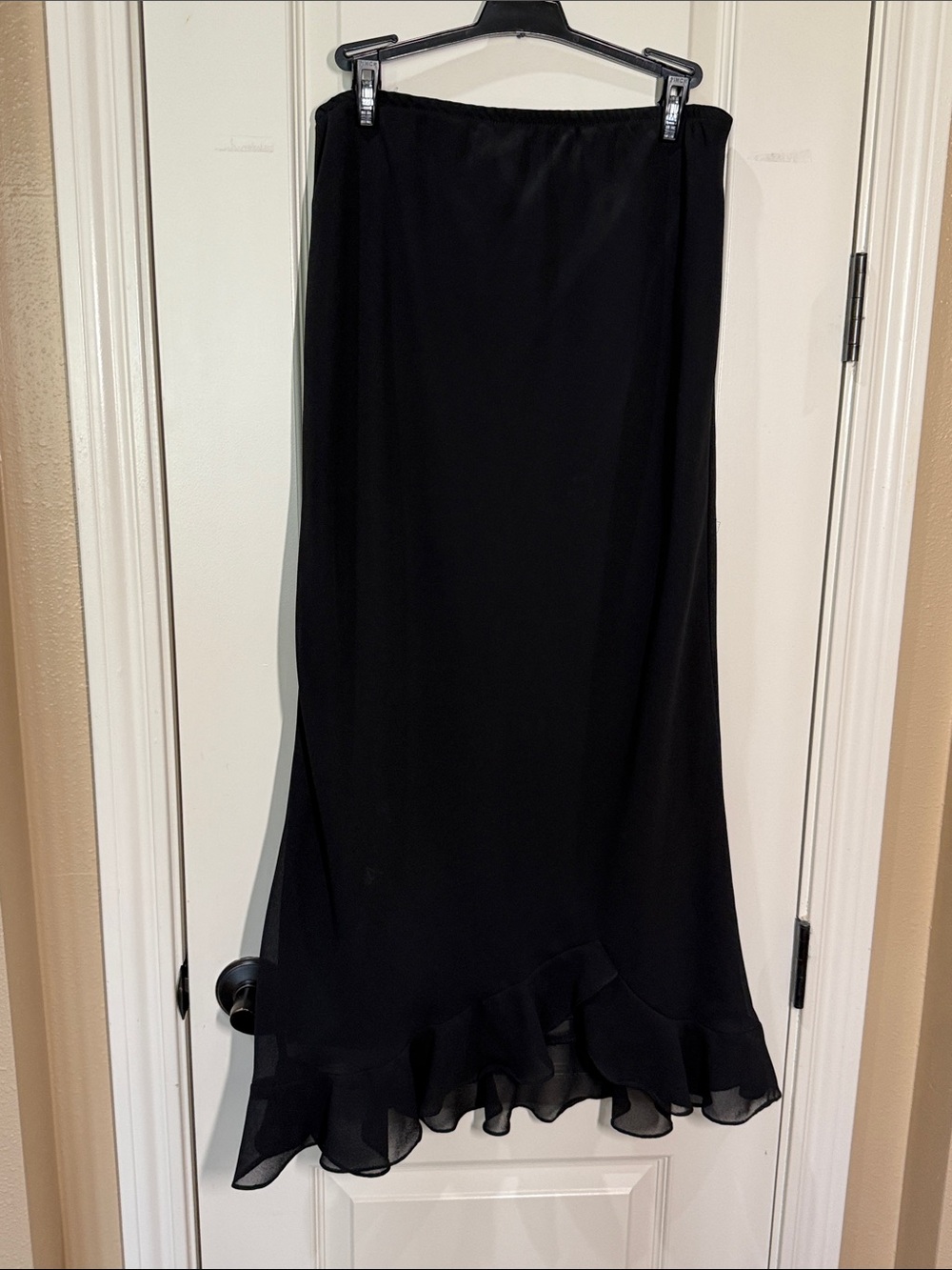 MSK Black Maxi Skirt with Flounced Hem